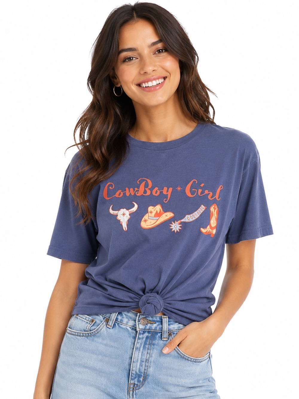 NWT Cruel Denim Cowboy Girl Graphic Tee Western Calgary Stampede Large